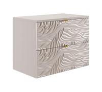 Vente-unique - Meuble sous Vasque Suspendu texturé avec Planche - Beige - 80 cm - RINAREL