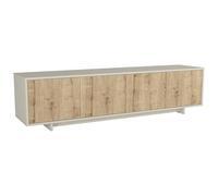 Vente-unique - Meuble TV avec 4 Portes - Naturel Clair et Beige - ZEFYNA