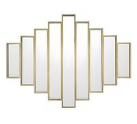 Vente-unique - Miroir Art Deco symétrique en métal - L. 120 x H. 90 cm - Doré - GALICE