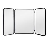 Vente-unique - Miroir de barbier Vintage en métal - L. 100 x H. 65 cm - Noir - NOAVA