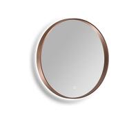 Vente-unique - Miroir de Salle de Bain Lumineux Rond Anti-buée avec Bouton Tactile - Contour Rose Gold - D60 cm - CERALUMA