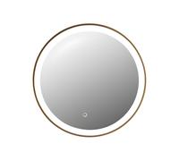 Vente-unique - Miroir de Salle de Bain Lumineux Rond doré avec LEDs NUMEA - L60 x H60