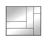 Vente-unique - Miroir Industriel déstructuré en métal - L. 150 x H. 130 cm - Noir - MALDONIA