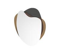 Vente-unique-Miroir Organique Design - L. 55 x H. 71 cm - Marron et Gris fumé - LISHIA