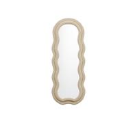 Vente-unique - Miroir Organique en Velours - L. 60 x H. 160 cm - Beige - LINOA