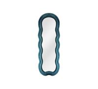Vente-unique - Miroir Organique en Velours - L. 60 x H. 160 cm - Bleu - LINOA