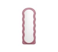 Vente-unique - Miroir Organique en Velours - L. 65 x H. 170 cm - Rose - AYANI