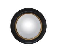 Vente-unique - Miroir sorciére en Bois de Paulownia - D. 66 cm - Noir et doré Effet Laiton - Franklin