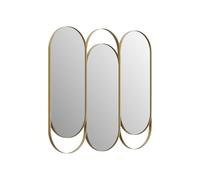 Vente-unique - Miroir triptyque Art déco en métal - L.76 x H. 69.5 cm - Doré - JICHIMI