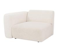 Vente-unique - Module Fauteuil d'angle Gauche en Tissu Bouclette Blanc POGNI de Maison Céphy