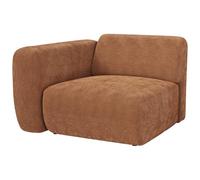 Vente-unique - Module Fauteuil d'angle Gauche en Velours côtelé Fines côtes Terracotta POGNI de Maison Céphy