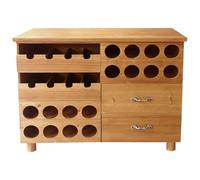 Vente-unique OZAIA - Meuble Range Bouteilles en Bois de Sapin et MDF - L.90 x P. 32 x H. 69 cm - Naturel - Rioja