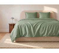 Vente-unique Palacio - Parure de lit en Satin 108 Fils/cm² - Housse de Couette 220 x 240 cm + 2 taies d'oreiller 63 x 63 cm - Vert - TALORA de Palacio