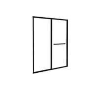 Pare baignoire coulissant noir mat avec porte serviette - 120x140 cm - WAIMEA