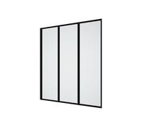 Vente-unique - Pare baignoire pliant en métal style atelier - Noir mat - 120 x 140 cm - DISTRICT