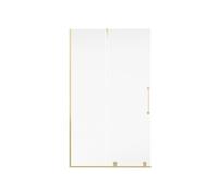 Paroi de douche à l'italienne avec porte coulissante en métal style industriel - Doré - 120 x 200 cm - YOREM