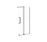 Vente-unique - Paroi de douche à l'italienne avec porte coulissante en métal style industriel - Noir mat - 140 x 200 cm - YOREM