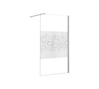 Vente-unique - Paroi de douche à l'italienne sérigraphiée - 140 x 200 cm - PAULINA III