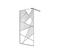 Vente-unique - Paroi de douche à l'italienne sérigraphiée - Noir mat - 100 x 200 cm - TRISEO