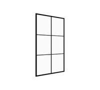 Vente-unique - Paroi de douche à l'italienne sérigraphiée - Noir mat - 120 x 200 cm - VENTANITA