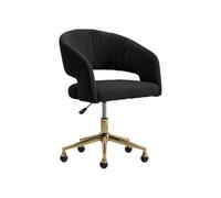 Vente-unique Pascal MORABITO - Chaise de Bureau en Velours - Noir et doré - Hauteur réglable - TIRIESI de Pascal Morabito