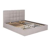 Vente-unique Pascal MORABITO - Lit Coffre 180 x 200 cm - Tissu - Beige - ELIAVA de Pascal Morabito