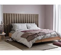 Vente-unique Pascal MORABITO - Panneaux muraux tête de lit - 220 cm - Velours - Beige - GONDA de Pascal Morabito