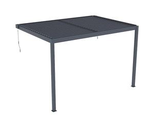 Vente-unique - Pergola adossée bioclimatique en Aluminium avec Lames orientables 11,85 m² - MANDELLO