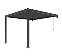 Pergola adossée bioclimatique en aluminium avec lames orientables 9,36 m² - Anthracite - SERADO