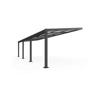 Vente-unique - Pergola adossée en Aluminium avec Toit Coulissant - 27 m² - Anthracite - IZEDA