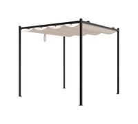 Vente-unique - Pergola autoportante en Acier avec Toit rétractable - 5,3 m² - Noir - Mazara