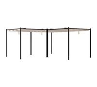 Vente-unique - Pergola autoportante modulable en Acier avec Toit rétractable - 15,9 m² - Noir - Mazara