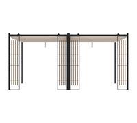 Vente-unique - Pergola autoportante modulable en Acier avec Toit rétractable et Treillis - 10,6 m² - Noir - Mazara