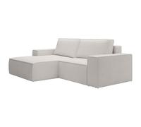 Vente-unique - Petit canapé d'angle Gauche Convertible en Velours côtelé Beige Amelia - 3 Places