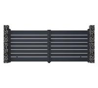 Vente-unique - Portail battant aluminium ajouré L397 x H166 cm anthracite - PRIMO