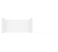 Vente-unique - Portail coulissant aluminium plein L374 x H180 cm blanc - NAZARIO