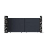 Vente-unique - Portail coulissant aluminium plein L416 x H180 cm anthracite - NAZARIO