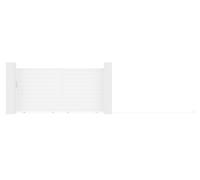 Portail électrique coulissant aluminium plein L374 x H180 cm blanc - NAZARIO