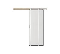 Porte coulissante avec système à galandage - aluminium et verre trempé dépoli - H205 x L93 cm - LINCI II