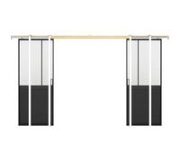 Porte coulissante double atelier avec système à galandage - Noir et verre trempé - 2 x H205 x L83 cm - ARTISTO II