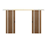 Porte coulissante double avec système à galandage en MDF et bois - naturel foncé - 2 x H205 x L83 cm - SANDORA
