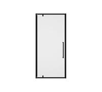 Vente-unique - Porte de douche pivotante en métal noir mat au style industriel - 80 x 195 cm - TAMRI