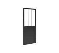 Vente-unique - Porte de douche pivotante noir mat style atelier - 80 x 195 cm - URBANIK