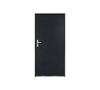 Vente-unique - Porte d'entrée en acier pleine H207 x L100 cm anthracite - épaisseur 68 mm - poussant droit - AGUEDA