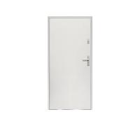 Vente-unique - Porte d'entrée en acier pleine H207 x L100 cm blanc - épaisseur 55 mm - poussant gauche - AGUEDA