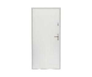 Vente-unique - Porte d'entrée en acier pleine H207 x L100 cm blanc - épaisseur 55 mm - poussant gauche - AGUEDA