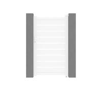 Portillon battant aluminium ajouré L103 x H183 cm blanc - PRIMO