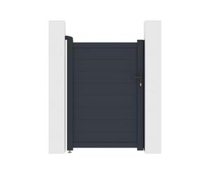 Vente-unique - Portillon battant aluminium plein L103 x H150 cm anthracite - NAZARIO