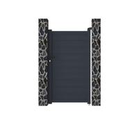 Portillon battant aluminium plein L103 x H180 cm anthracite - NAZARIO