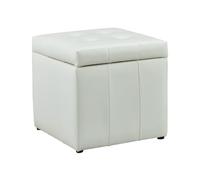 Pouf coffre de rangement SERAFINO en simili - Blanc